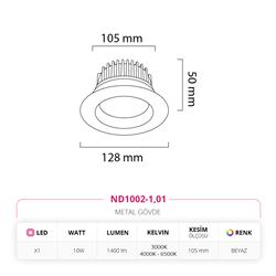 Nevo Sıva Altı Led Spot Beyaz ND1002-1