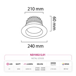 Nevo Sıva Altı Led Spot Beyaz ND1002-5