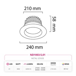 Nevo Sıva Altı Led Spot Beyaz ND1003-5