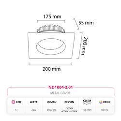 Nevo Sıva Altı Led Spot Beyaz ND1004-3