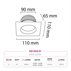 Nevo Sıva Altı Led Spot Beyaz ND1004