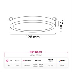 Nevo Sıva Altı Led Spot Beyaz ND1005