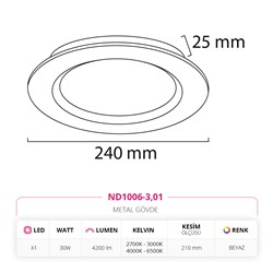 Nevo Sıva Altı Led Spot Beyaz ND1006-3