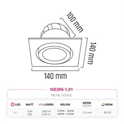 Nevo Sıva Altı Led Spot Beyaz ND296-1