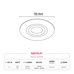 Nevo Sıva Altı Led Spot Beyaz ND310