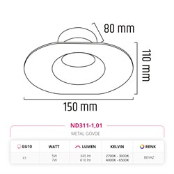 Nevo Sıva Altı Led Spot Beyaz ND311-1