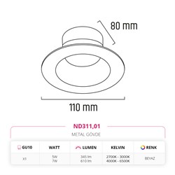 Nevo Sıva Altı Led Spot Beyaz ND311