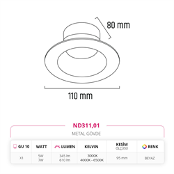Nevo Sıva Altı Led Spot Beyaz ND311