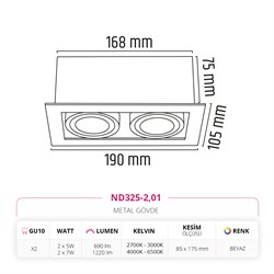 Nevo Sıva Altı Led Spot Beyaz ND325-2