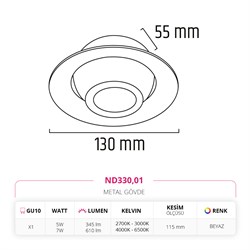 Nevo Sıva Altı Led Spot Beyaz ND330