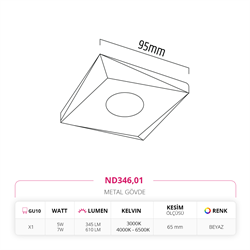 Nevo Sıva Altı Led Spot Beyaz ND346