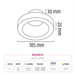 Nevo Sıva Altı Led Spot Beyaz ND349