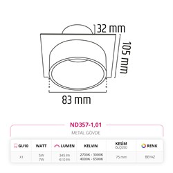 Nevo Sıva Altı Led Spot Beyaz ND357-1