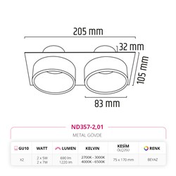 Nevo Sıva Altı Led Spot Beyaz ND357-2