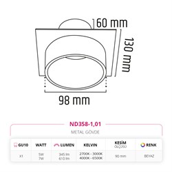 Nevo Sıva Altı Led Spot Beyaz ND358-1