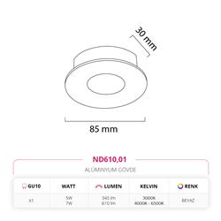 Nevo Sıva Altı Led Spot Beyaz ND610