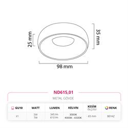 Nevo Sıva Altı LED Spot Beyaz ND615