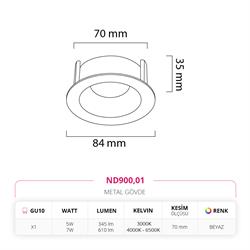 Nevo Sıva Altı Led Spot Beyaz ND900