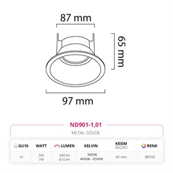 Nevo Sıva Altı Led Spot Beyaz ND901-1