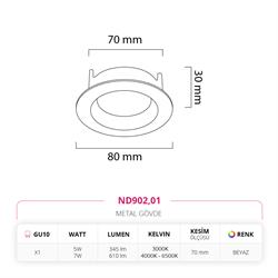 Nevo Sıva Altı Led Spot Beyaz ND902