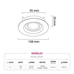 Nevo Sıva Altı Led Spot Beyaz ND903