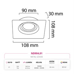 Nevo Sıva Altı Led Spot Beyaz ND904