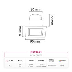 Nevo Sıva Altı Led Spot Beyaz ND905