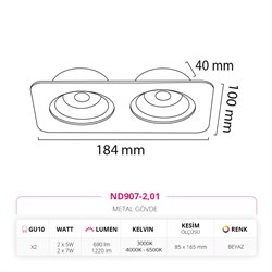Nevo Sıva Altı Led Spot Beyaz ND907-2