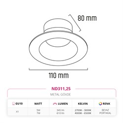 Nevo Sıva Altı Led Spot Beyaz Portakal ND311