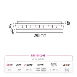 Nevo Sıva Altı Led Spot Beyaz Siyah ND101-2