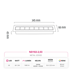 Nevo Sıva Altı Led Spot Beyaz Siyah ND102-2