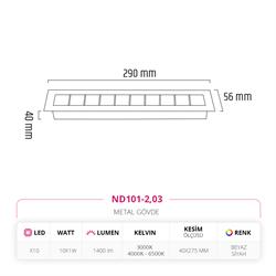 Nevo Sıva Altı Led Spot Beyaz Siyah ND101-2