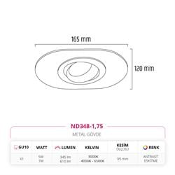 Nevo Sıva Altı Led Spot Eskitme Antrasit ND348-1