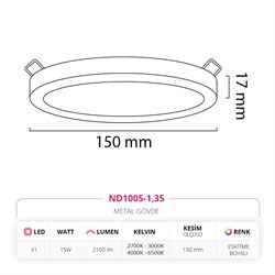 Nevo Sıva Altı Led Spot Eskitme Boyalı ND1005-1