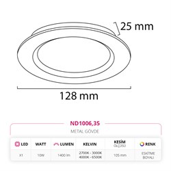 Nevo Sıva Altı Led Spot Eskitme Boyalı ND1006