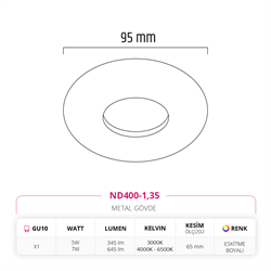 Nevo Sıva Altı LED Spot Eskitme Boyalı ND400-1