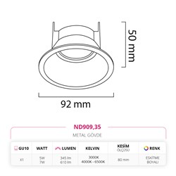 Nevo Sıva Altı Led Spot Eskitme Boyalı ND909