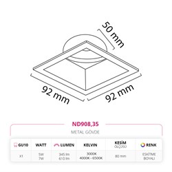 Nevo Sıva Altı Led Spot Eskitme Boyalı ND908