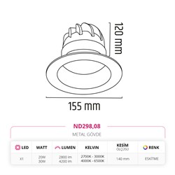 Nevo Sıva Altı Led Spot Eskitme ND298