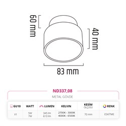 Nevo Sıva Altı Led Spot Eskitme  ND337