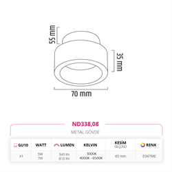 Nevo Sıva Altı Led Spot Eskitme ND338