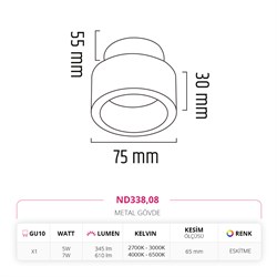 Nevo Sıva Altı Led Spot Eskitme ND338