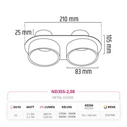 Nevo Sıva Altı Led Spot Eskitme ND355-2