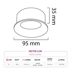 Nevo Sıva Altı Led Spot Eskitme ND758-3