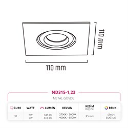 Nevo Sıva Altı Led Spot Eskitme Siyah ND315-1