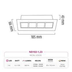 Nevo Sıva Altı Led Spot Eskitme Siyah ND102-1