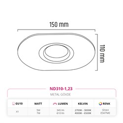 Nevo Sıva Altı Led Spot Eskitme Siyah ND310-1