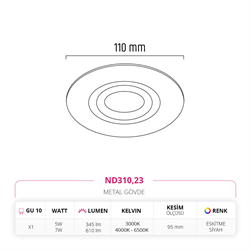 Nevo Sıva Altı Led Spot Eskitme Siyah ND310