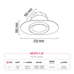 Nevo Sıva Altı Led Spot Eskitme Siyah ND275-1