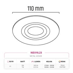 Nevo Sıva Altı Led Spot Eskitme Siyah ND310